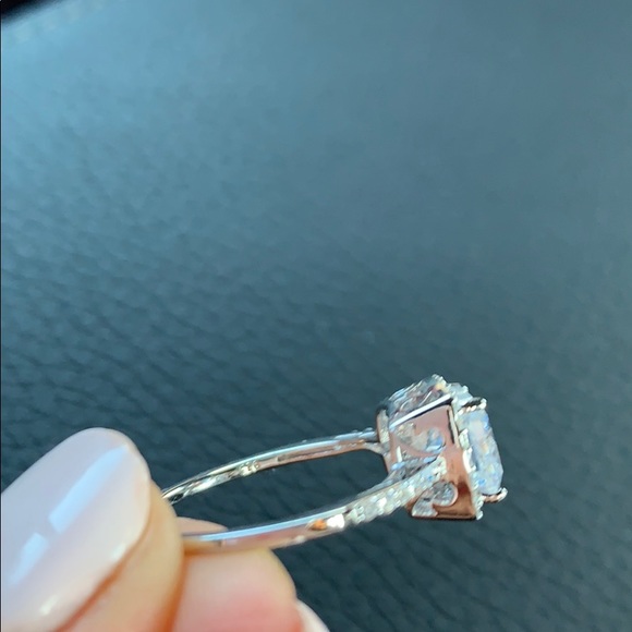 925 Sterling Silver Cushion Engagement Ring sz 9 - Picture 7 of 8